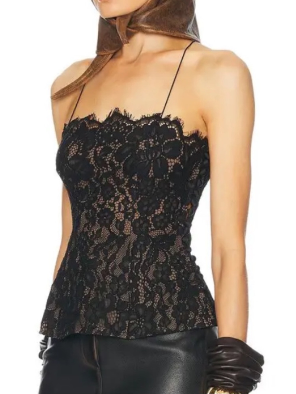 HELSA The Forever Audrey Lace Camisole black Spaghetti Strap Top Revolve XXS - Picture 3 of 8